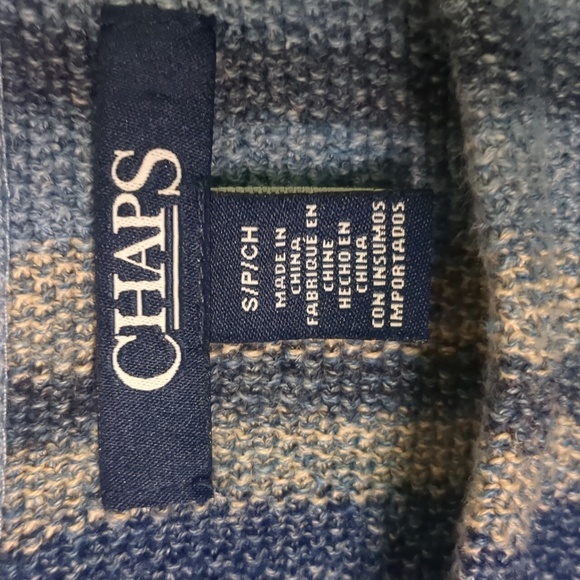 CHAPS* vintage blue/gray sweater striped long sleeve boat neck high quality - Picture 5 of 9